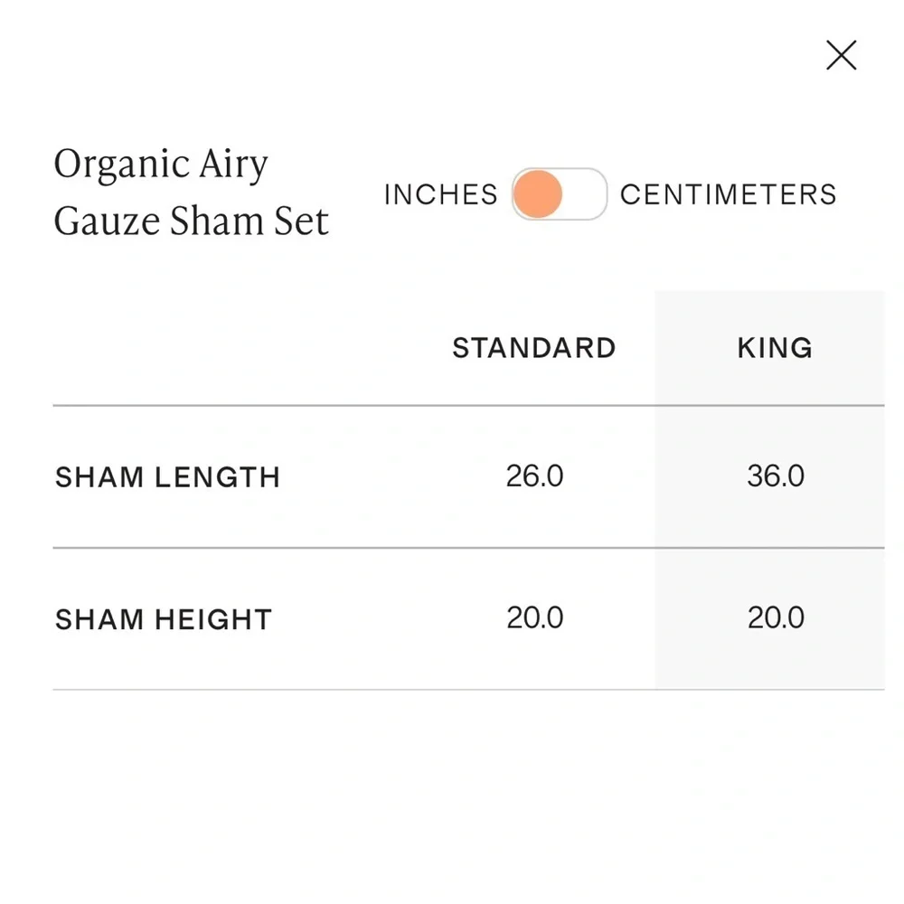 QUINCE 100% Organic Airy Gauze Sham Set In Dune color KING $50  $90